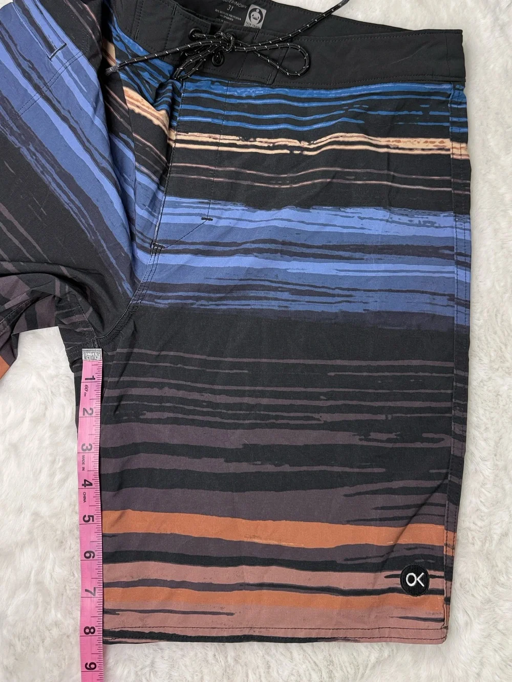 Outerknown Apex Board Shorts 31 Multi Stripes Stretch Kelly‎ Slater Surf Beach